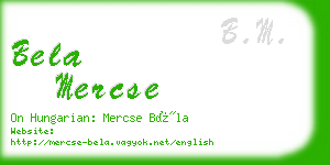 bela mercse business card